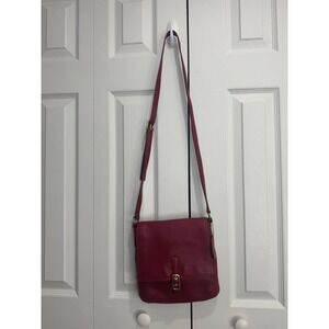 Coach Legacy 9592 Flap Crossbody Bag Women's Red Leather Messenger Handbag
